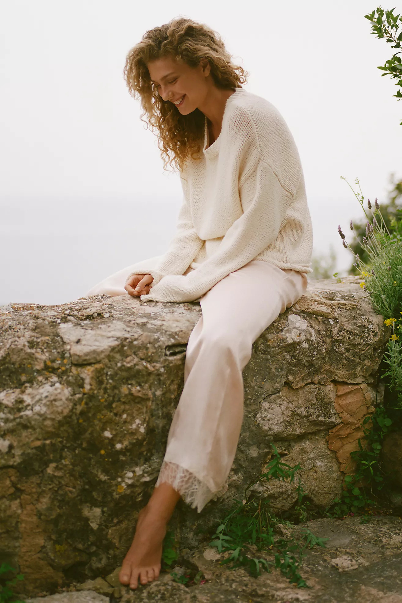 Reformation Carolina Silk Lace Pants | Anthropologie (US)