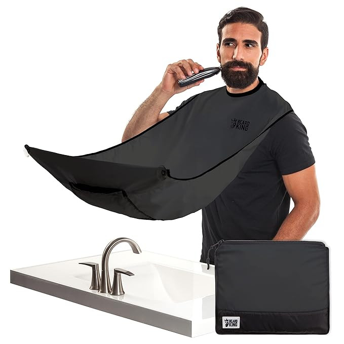BEARD KING - The Official Beard Bib - Hair Clippings Catcher & Grooming Cape Apron - “As Seen o... | Amazon (US)