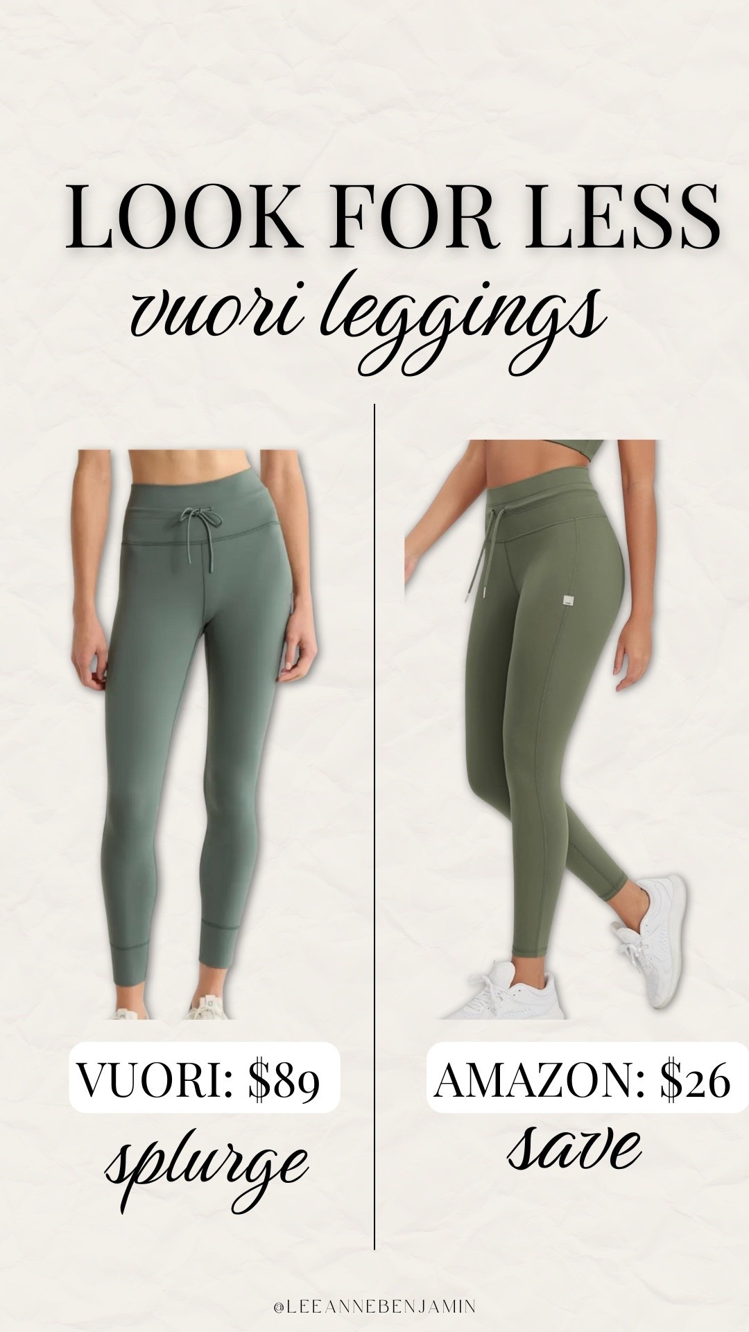 Look for less Vuori drawstring leggings from Amazon!

#LTKActive #LTKOver40 #LTKSaleAlert