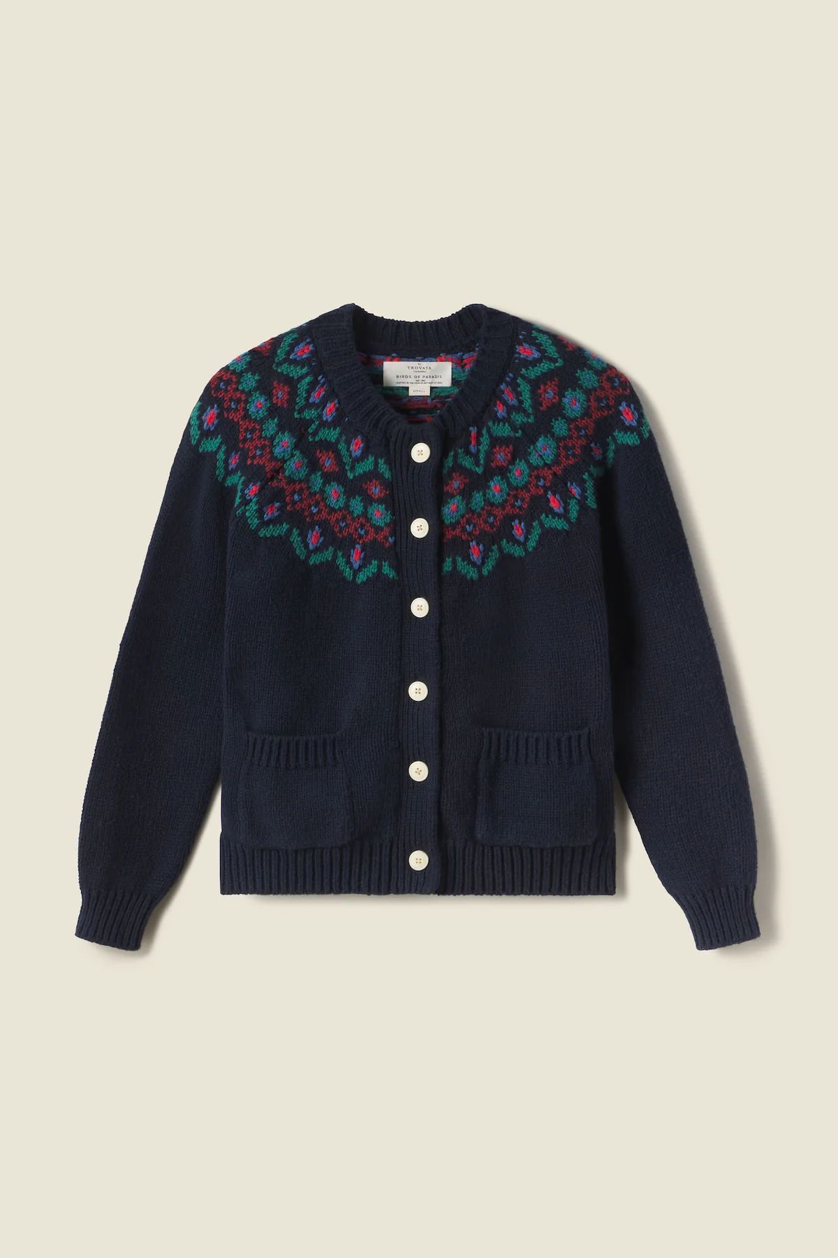 Ida Fairisle Cardigan Navy | TROVATA