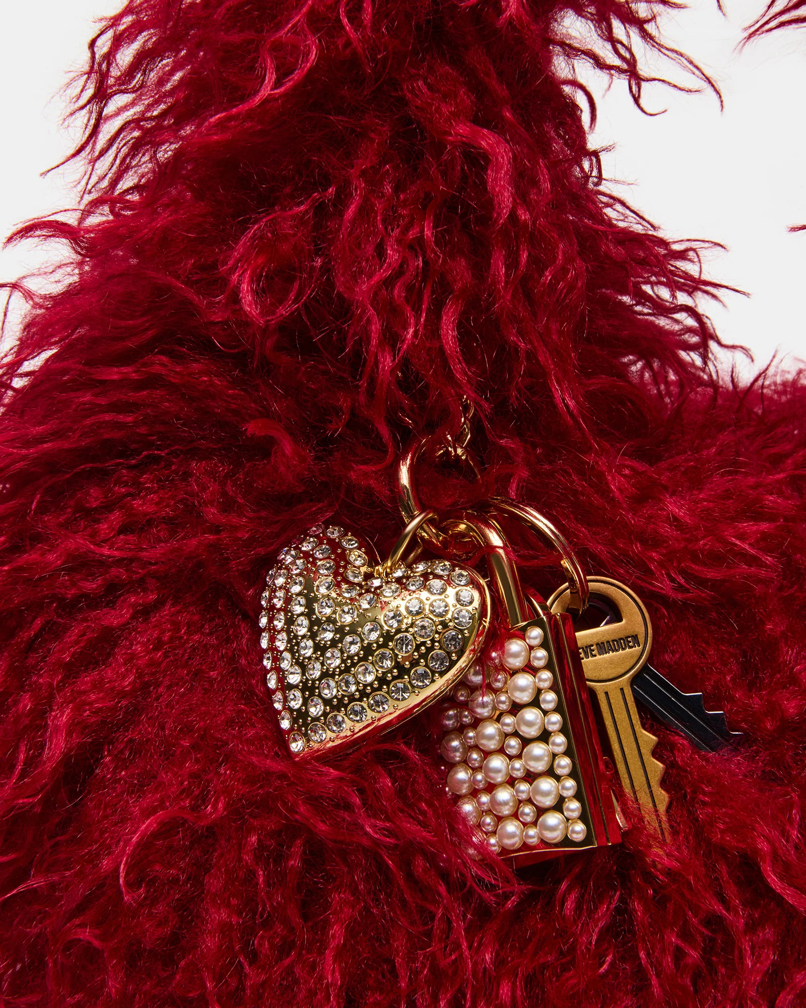 ICONN Bag Red Faux Fur Slouchy Shoulder Strap Handbag | Steve Madden (US)