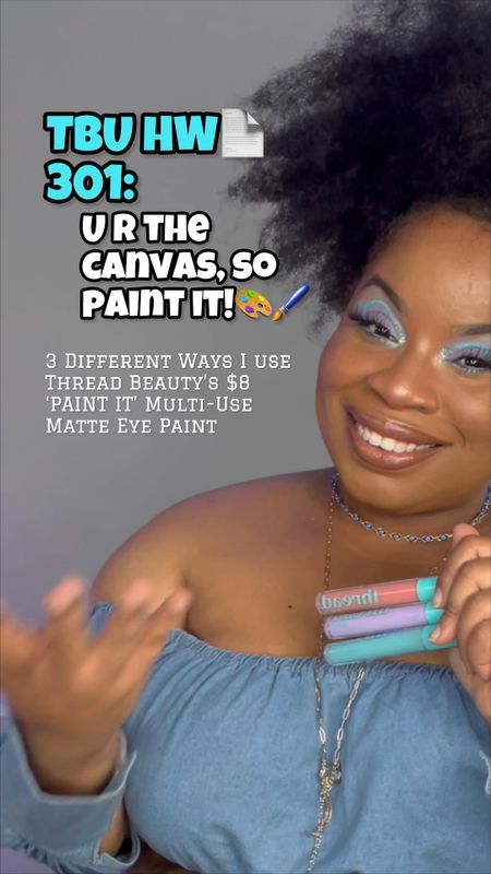 #TBU301 📝: U R The Canvas, So Paint It! | 3 different ways I use @threadbeauty ‘s ‘Paint It’ Multi-Use Matte Eye Paint! #ThreadBeautyUniversity #TBUMainCampus 
*gifted products

For just $8, Paint It got your entire makeup routine, from vibrant eye makeup looks to all day lip wear, covered!!🤩😮‍💨💋

Add a splash of color to your beauty routine & grab you some at your local @target!🎯🎨 

#ThreadBeauty #BeautyEssentials  #MakeupRoutine #TargetFinds #AffordableBeauty  #GraphicLiner #UGCcreator #ATLinfluencer #BeautyCreator #BeautyOnABudget #LipWear #VibrantLooks #TargetBeautyFinds 

#LTKHoliday #LTKbeauty #LTKGiftGuide