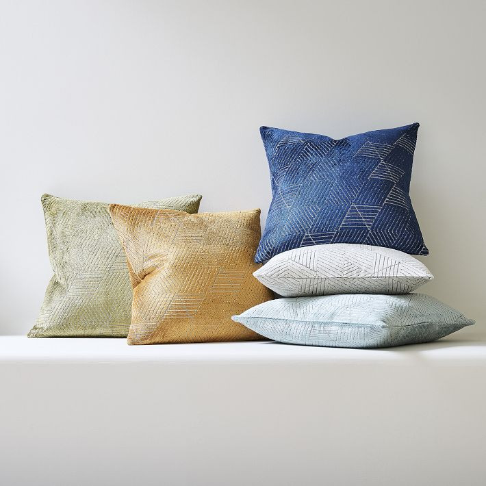 Geo Facet Jacquard Velvet Pillow Cover | West Elm (US)
