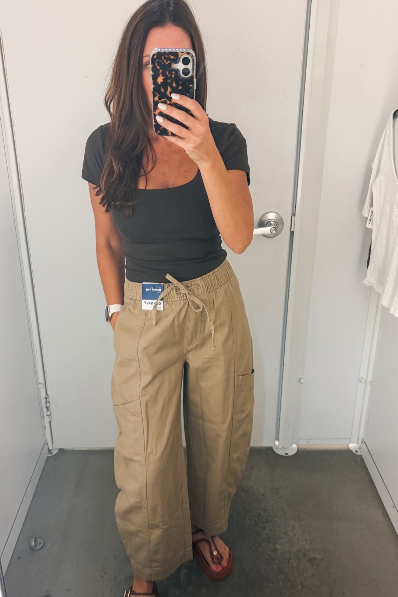 Old Navy Barrel pants and double layer scoop neck.  I tried this in an xs and think I need an xs petite (I am 5’2).

#LTKSaleAlert #LTKOver40 #LTKSeasonal