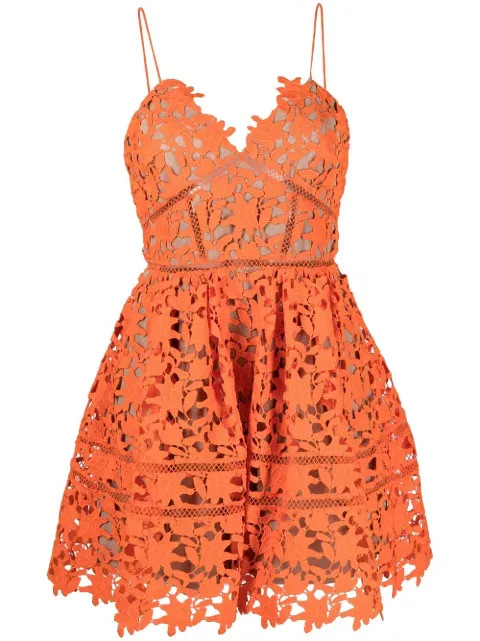 laser-cut floral dress | Farfetch (US)