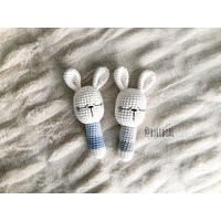 Crochet Bunny Rattle Toy Stuffed Amigurumi Baby Shower Christmas Birthday Gift | Etsy (US)