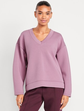 Bounce Fleece V-Neck Cocoon Sweatshirt | Old Navy (US)