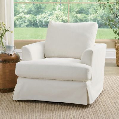 Ava Slipcovered Swivel Glider | Grandin Road