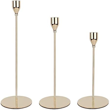 SUJUN Matte Black Candle Holders Set of 3 for Taper Candles, Decorative Candlestick Holder for We... | Amazon (US)