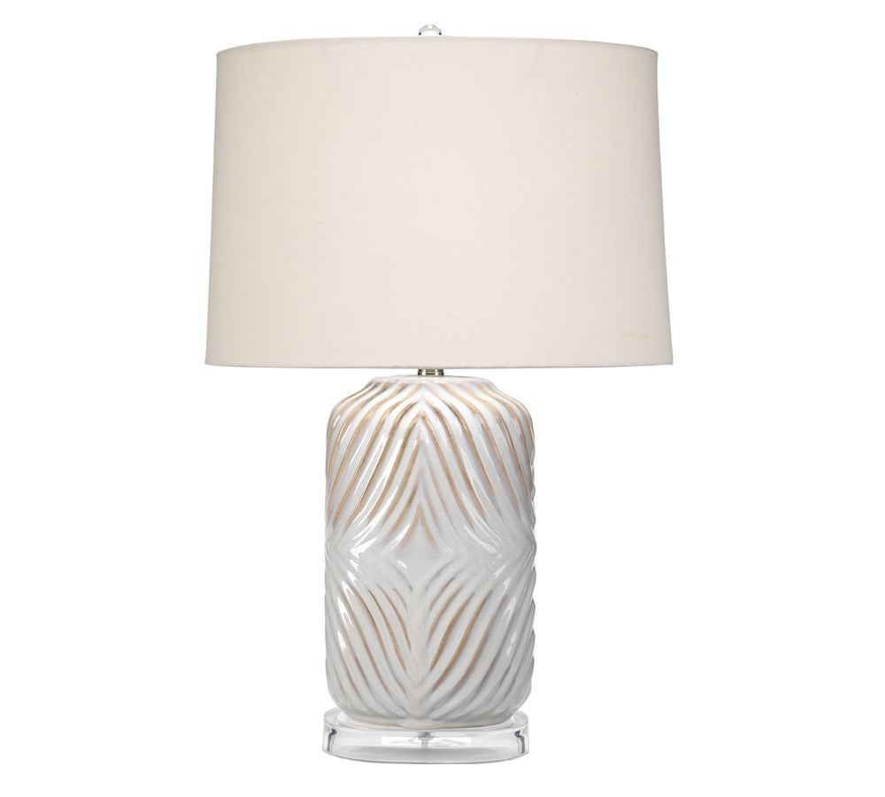 Aliso Viejo Ceramic Table Lamp, White &amp;amp; Natural | Pottery Barn (US)