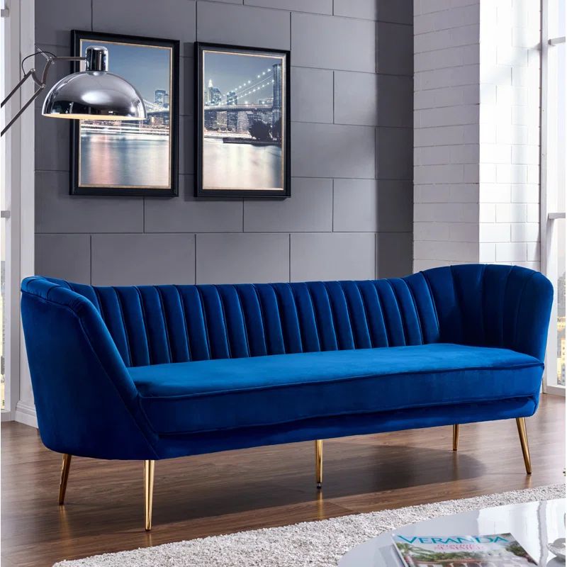 Tiberius 88'' Velvet Sofa | Wayfair North America