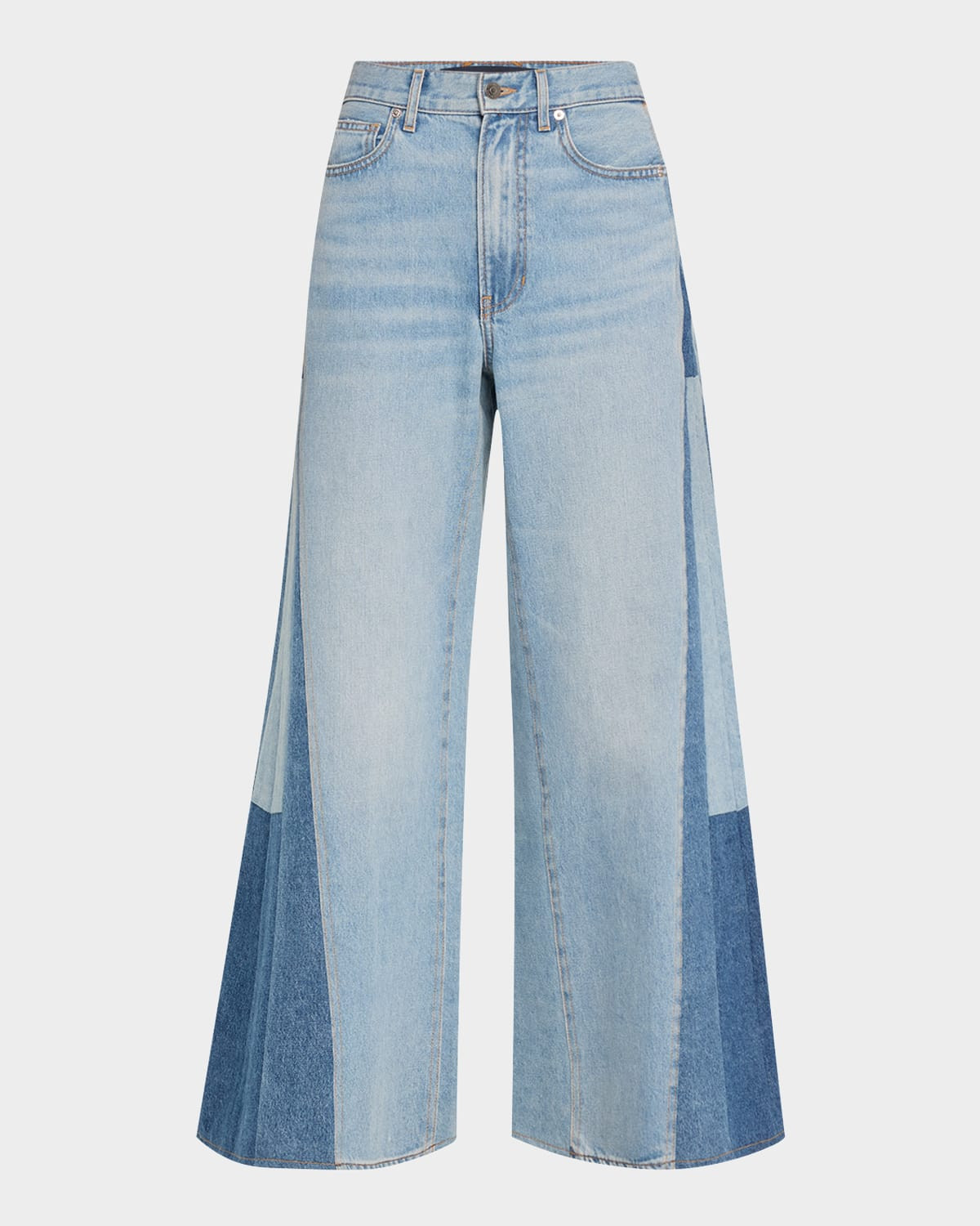 Vicki Patchwork Wide-Leg Jeans | Neiman Marcus