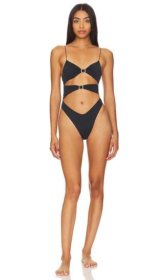 Front Cutout One Piece in Black Terra | Revolve Clothing (Global)