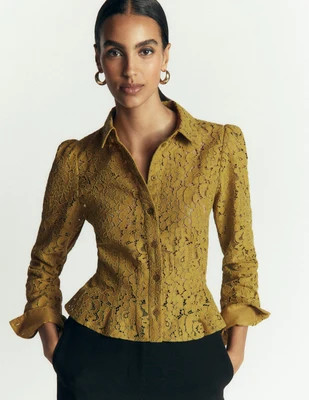 Julia Darted Lace Shirt-Olive | Boden (US)