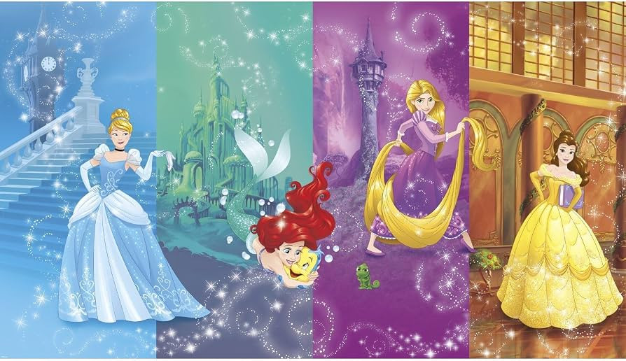 RoomMates JL1391M Disney Princess Scenes Water Activated Removable Wall Mural-10.5 6 ft, 6' x 10.... | Amazon (US)