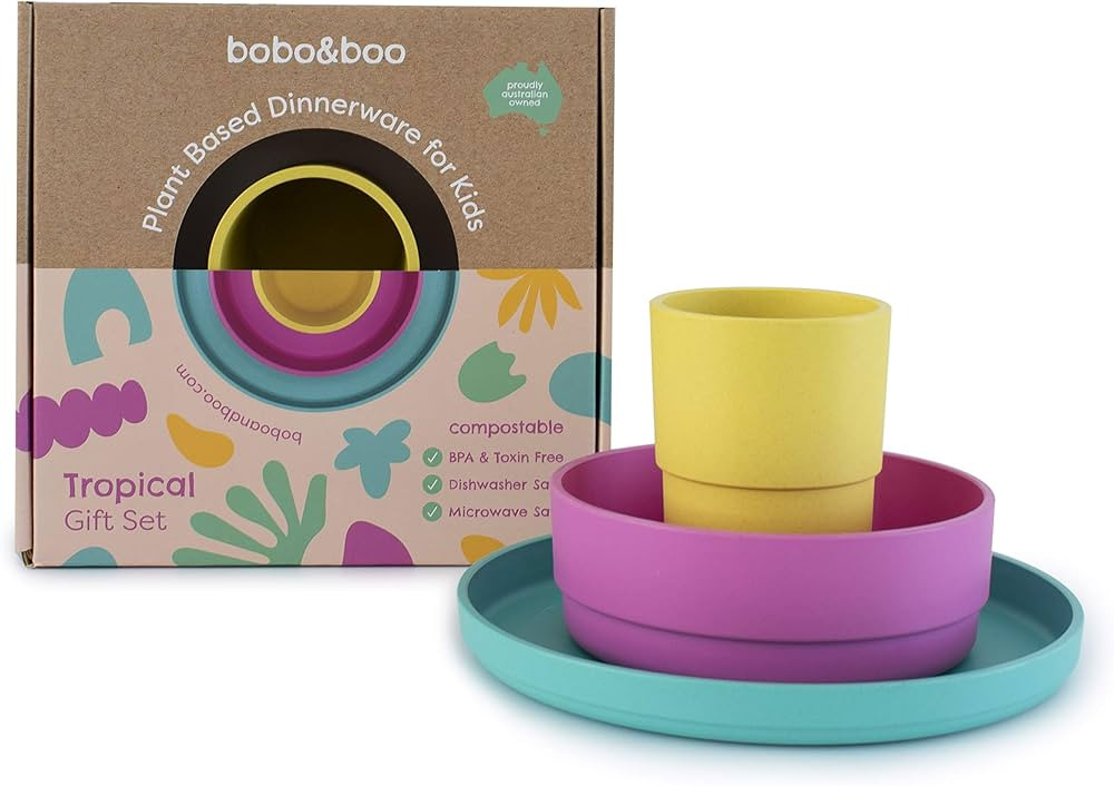 BOBO&BOO Plant-Based Dinnerware Set for Kids | Microwave & Dishwasher Safe | BPA & Melamine Free ... | Amazon (US)