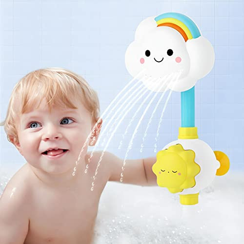 Electric Shower Bath Toy Sprinkler Head - Rainbow Cloud Spray Water Baby Toddler Toy for Kids Bathtub and Bathtime Fun | Amazon (US)