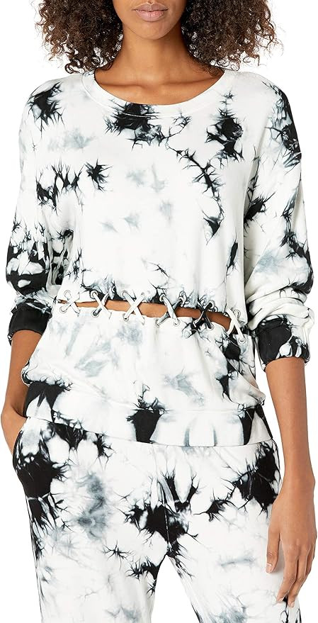KENDALL + KYLIE Women's Front Lace Up Sweatshirt - Amazon Exclusive | Amazon (US)
