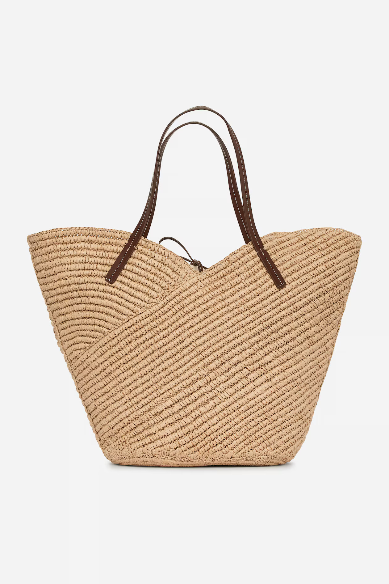 Leather-Detail Straw Tote | H&M (UK, MY, IN, SG, PH, TW, HK)