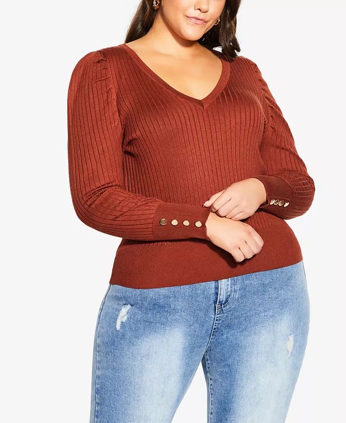 Trendy Plus Size Rebel Rock Jumper Sweater | Macys (US)