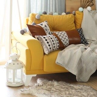 The Curated Nomad Baywood 12x20 Decorative Faux Leather Pillow Cover (Pillow Covers) | Bed Bath & Beyond