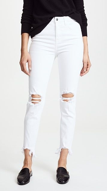 Highline High Rise Skinny Jeans with Deconstructed Hem | Shopbop