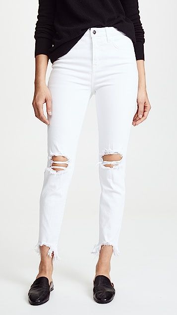 Highline High Rise Skinny Jeans with Deconstructed Hem | Shopbop