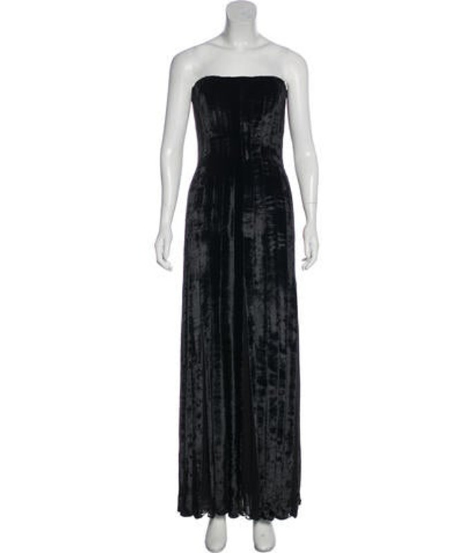 Halston Velvet Maxi Dress Black Halston Velvet Maxi Dress | The RealReal