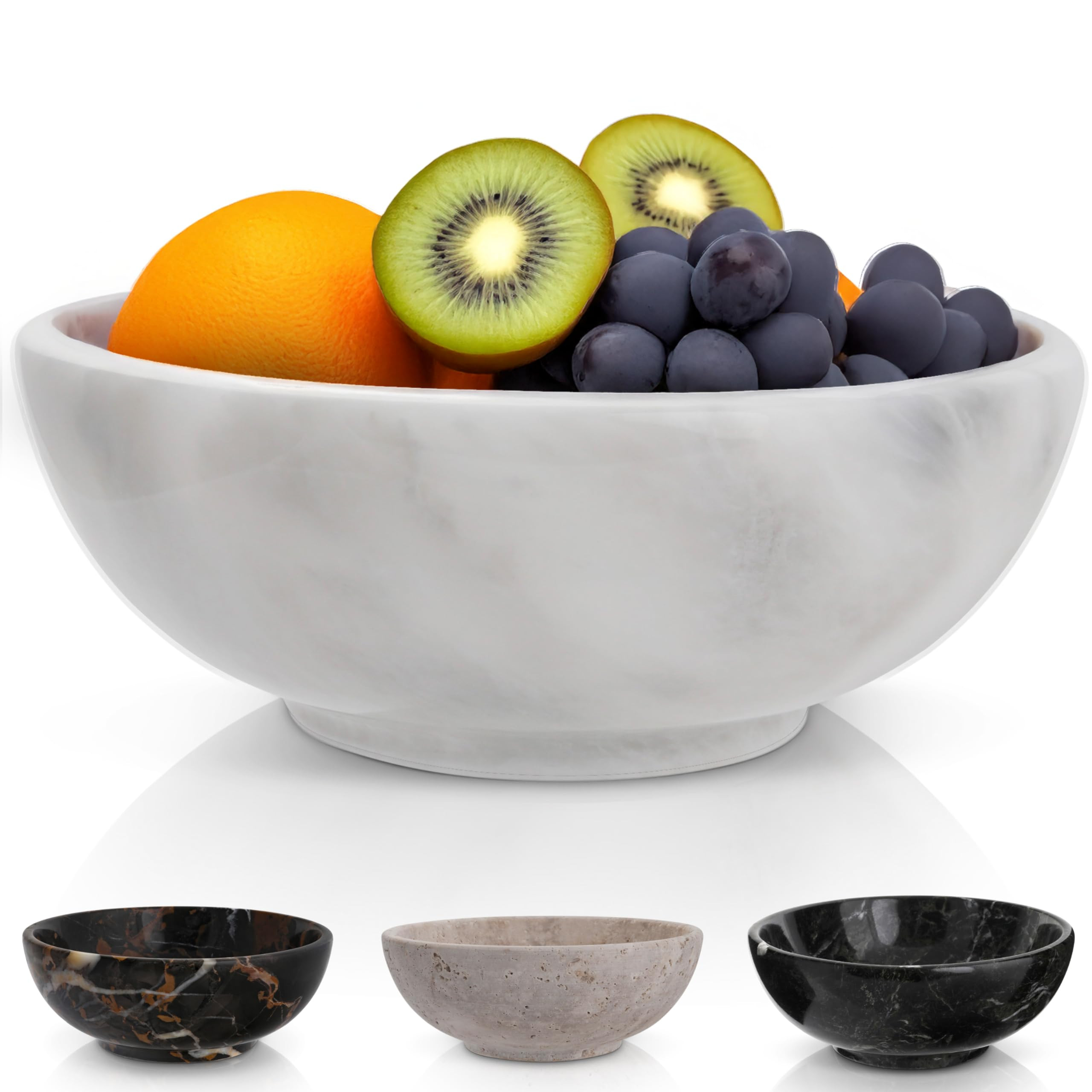 Gusto Nostro 8" Luxury White Marble Decorative Bowl for Coffee Table - Elegant Modern Fruit Bowl ... | Amazon (US)