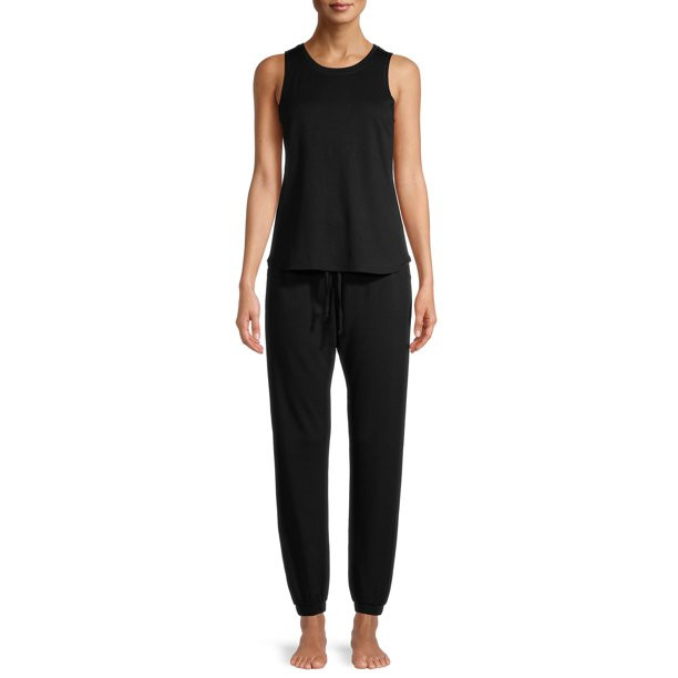 Lissome Women's and Women's Plus French Terry 2-Piece Pajama Set | Walmart (US)