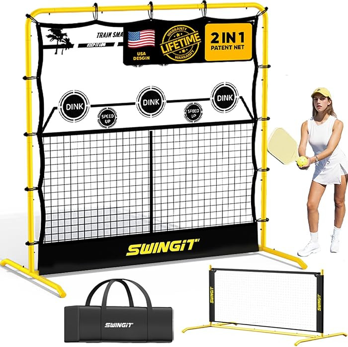 Pickleball Rebounder Practice Net with 6FT Small Mini Pickleball Net Set - Portable Solo Training... | Amazon (US)