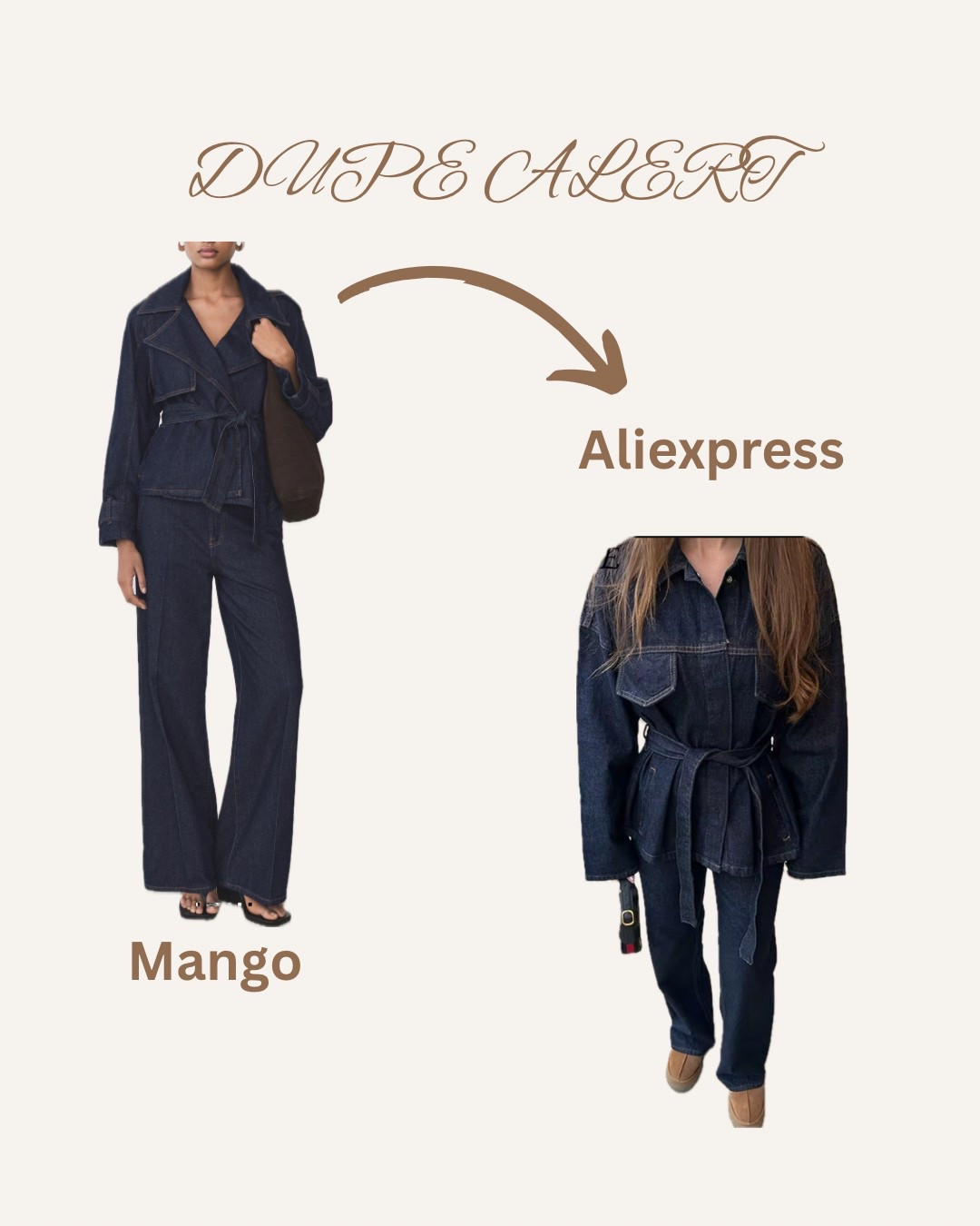 I’ve been looking for this Mango denim jacket everywhere — I even checked every store I walked by, and it’s gone! But guess what? I found a dupe on Aliexpress that’s just as cute — if not even better. Same structured fit, same cool-girl silhouette. Mango vibes without the Mango price.
#mangodupe #denimset #coordinatedoutfit #AliexpressFind #LTKStyle #fashionfinds #denimtrend #springstyle #budgetfriendlyfashion #denimlook


#LTKAroundTheWorld #LTKmodest #LTKspring