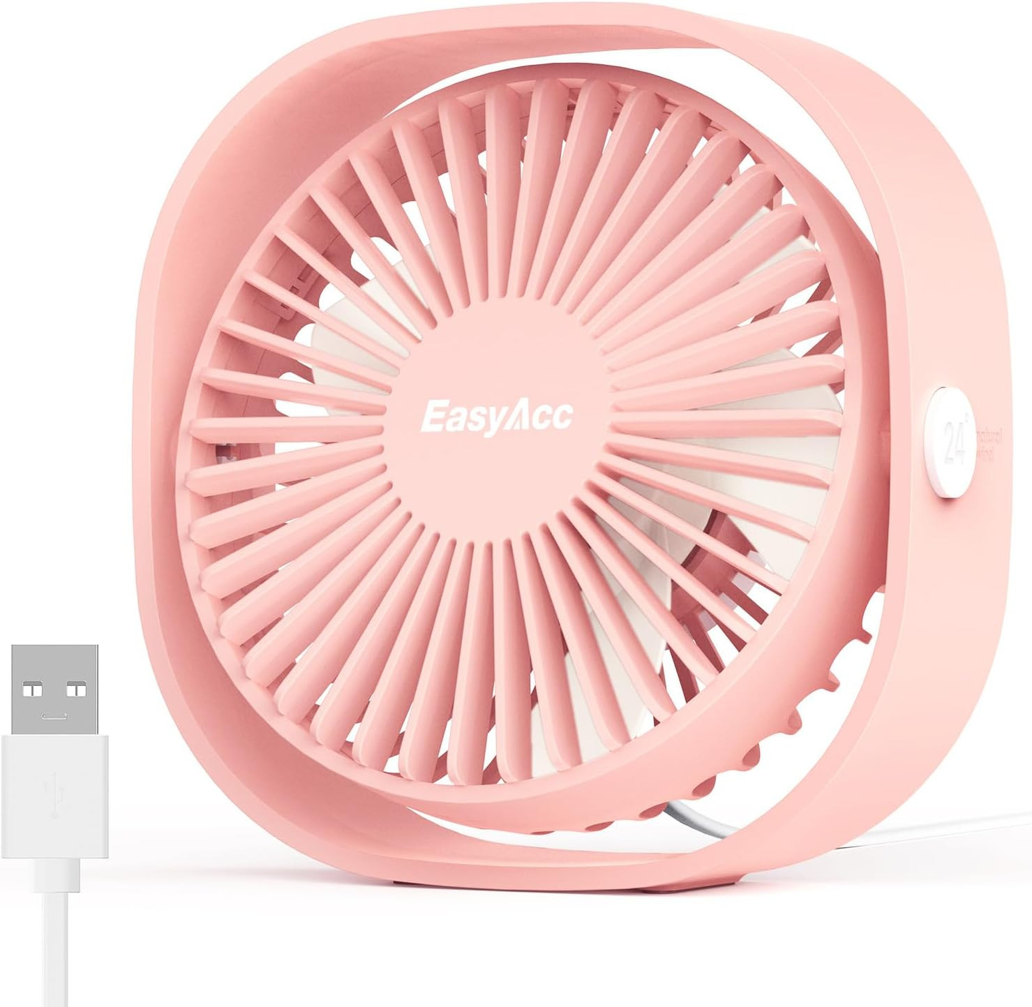 EasyAcc USB Small Desk Fan, Slumber Pod Fan [360°Rotatable Head &Powerful ] 3 Speeds Portable Pe... | Amazon (US)