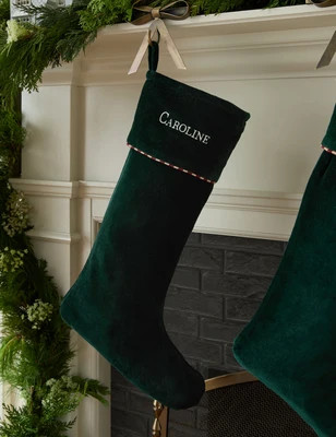 Caffier Velvet Stocking, Emerald | Lulu and Georgia 