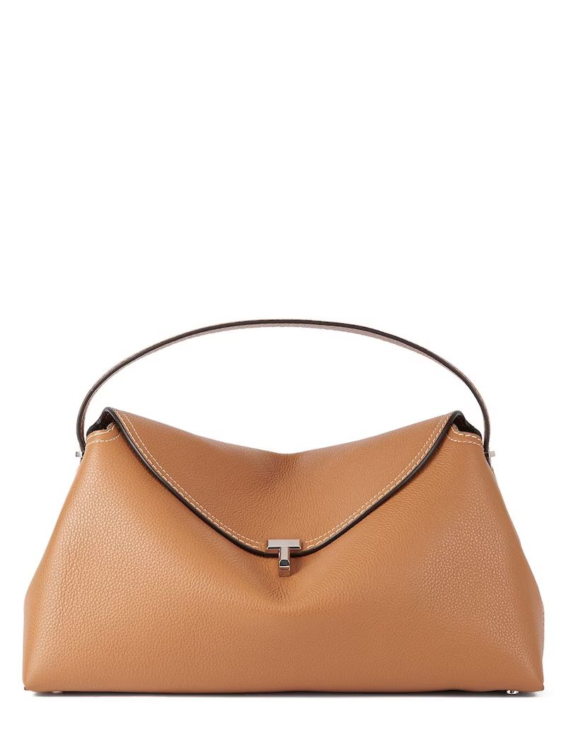 T-lock grain leather top handle bag | Luisaviaroma