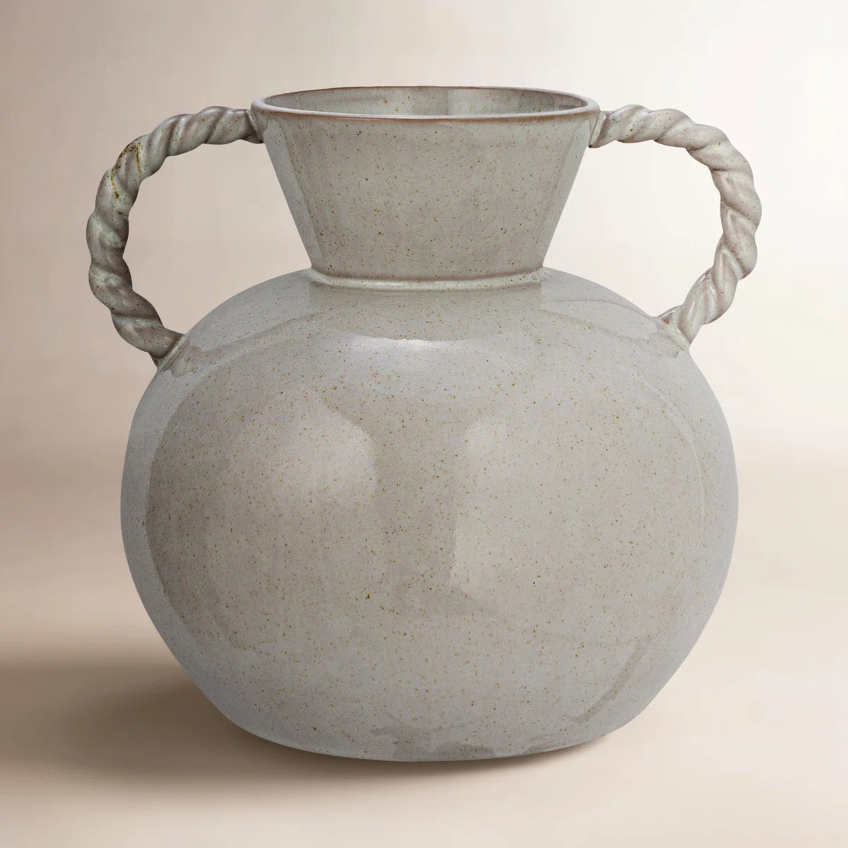 9.25 Inches Stoneware Vase with Twisted Handles and Reactive Glaze | Wayfair North America