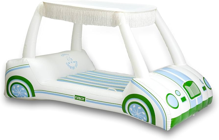 FUNBOY Giant Inflatable Country Club Golf Cart, Two Cup Holders, Removable Fringe Shade, Float fo... | Amazon (US)