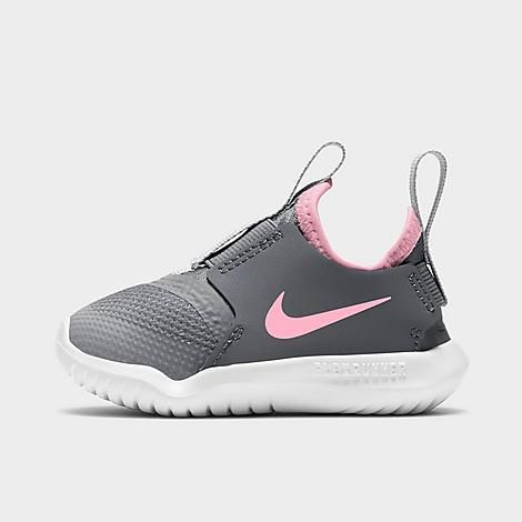 Nike Girls' Toddler Flex Runner Running Shoes in Grey/Crimson Bliss Size 8.0 Leather | Finish Line (US)