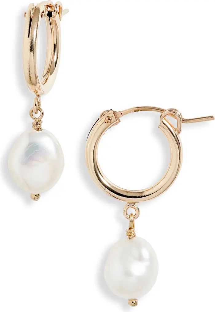 Set & Stones Adelle Keshi Pearl Hoop Earrings | Nordstrom | Nordstrom