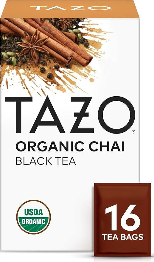 TAZO Organic Chai Black Tea Bags, Caffeinated tea, 16 Total Bags | Organic Chai Black Tea Bags, 1... | Amazon (US)