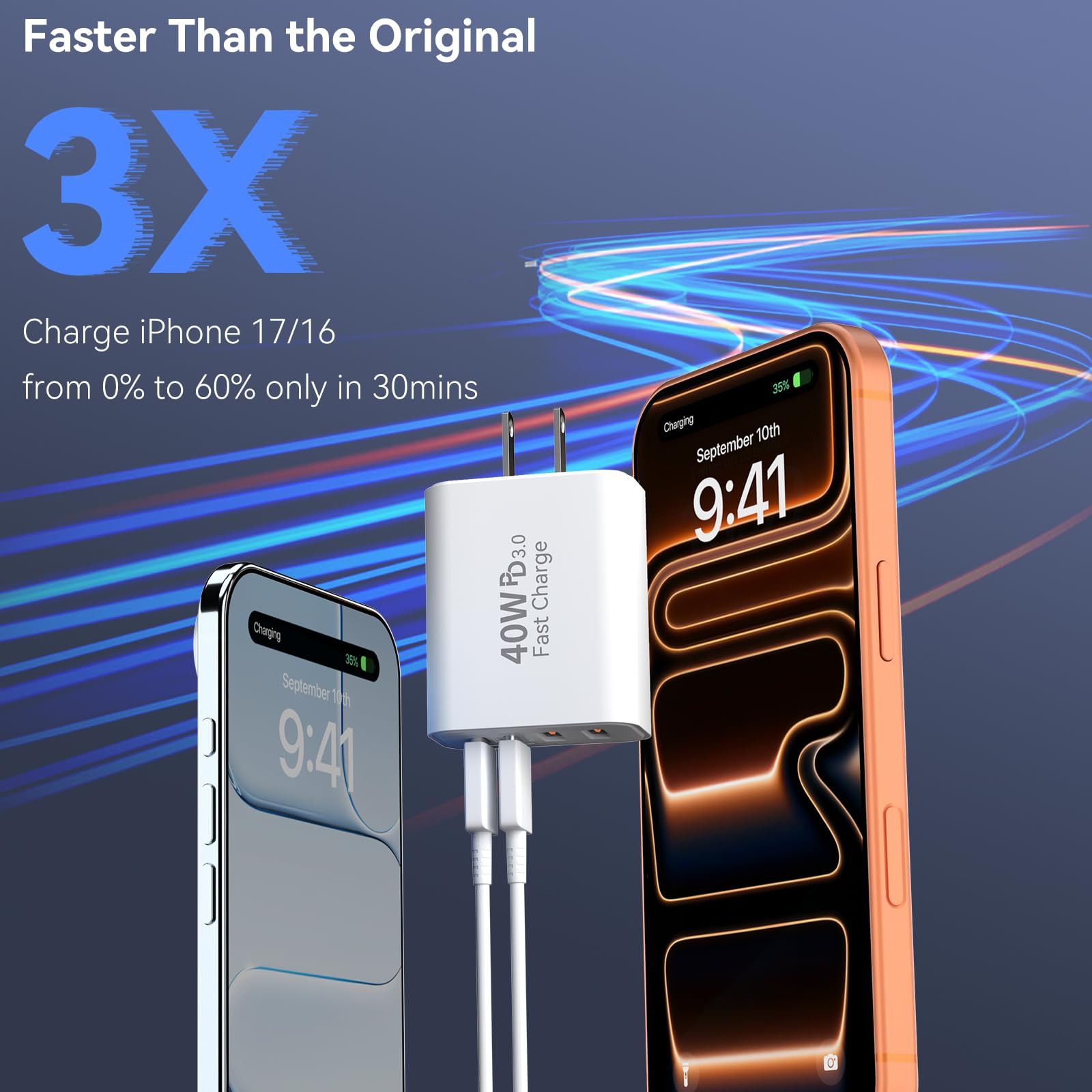 USB C Wall Fast Charger Block, 40W 4-Port Type C Charger Fast Charging Blocks PD Power Charger Ad... | Amazon (US)