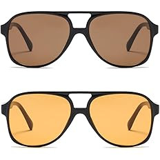 Freckles Mark Vintage Retro 70s Sunglasses for Women Men Classic Large Squared Aviator Frame UV40... | Amazon (US)