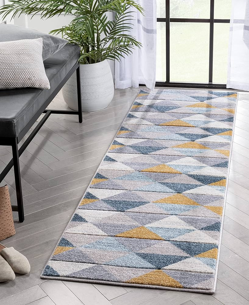 Well Woven Delia Multi Modern Geometric Scandinavian Triangle Pattern (2' x 7') Runner Rug | Amazon (US)