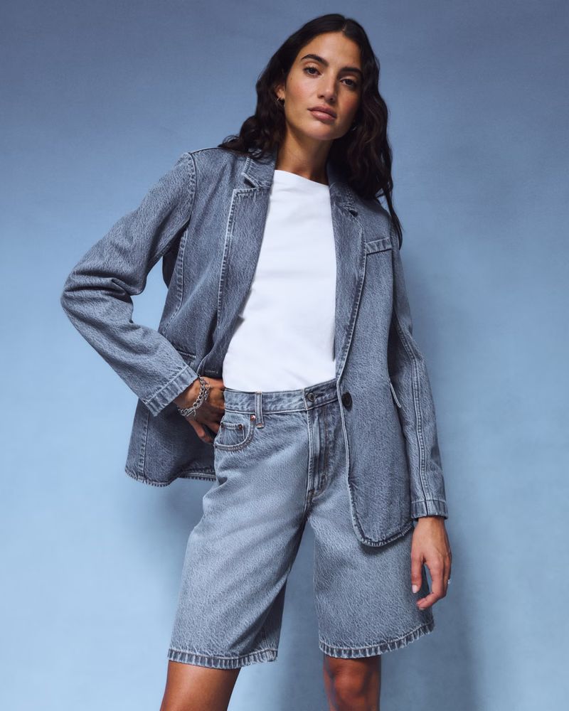Denim Blazer Outfit | Blue Blazer | Blue Jacket | Blazer And Jeans | Abercrombie & Fitch (US)