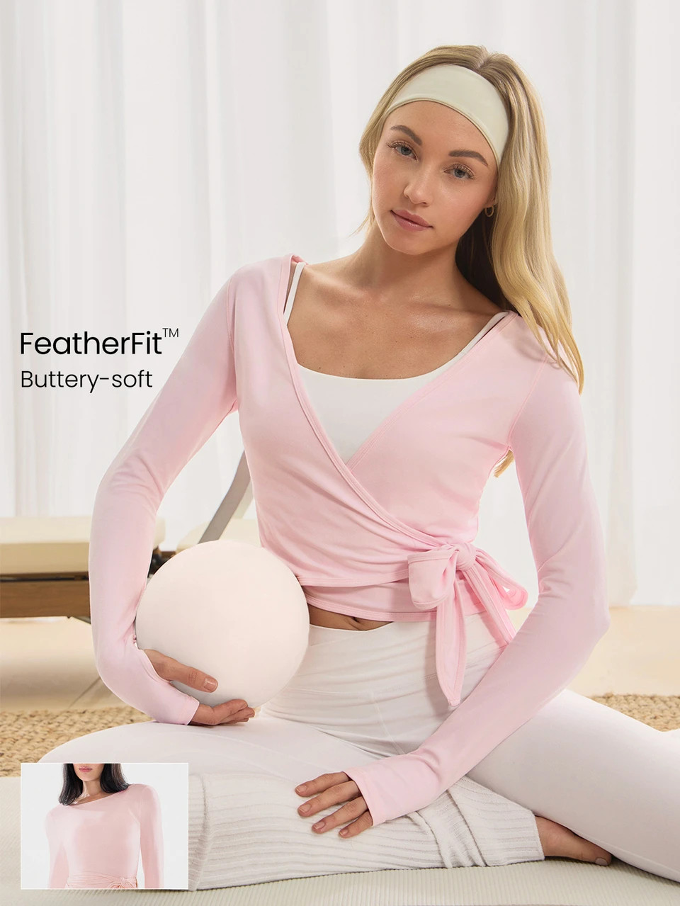 FeatherFit™ Split Decision 2-In-1 Reversible Wear Buttery-Soft Stretchy Sweat-Wicking Tie-Waist... | Glowmode