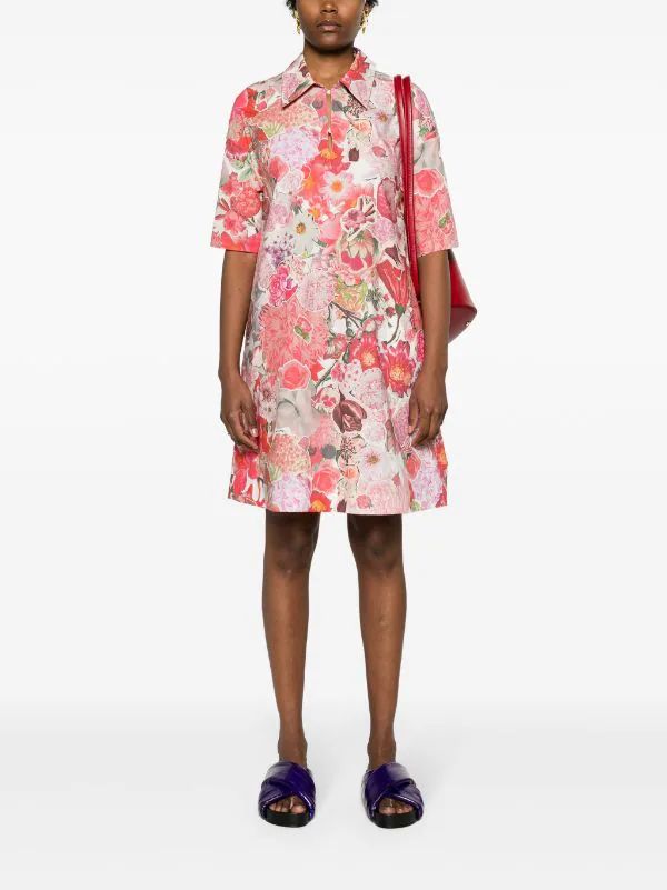 Marni Kleid floral-print Cotton Dress - Farfetch | Farfetch Global