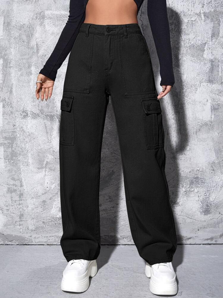 High Waisted Cargo Jeans | SHEIN