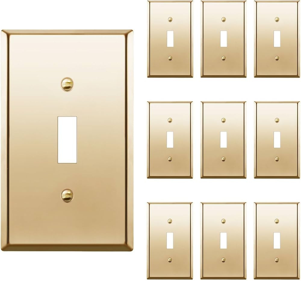 ENERLITES Toggle Light Switch Metal Wall Plate, Stainless Steel Corrosion Resistant, Size 1-Gang ... | Amazon (US)