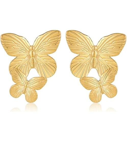 Butterfly Insect Earrings, Golden Butterfly Dangle Earrings for Women, Bohemian Butterfly Earring... | Amazon (US)