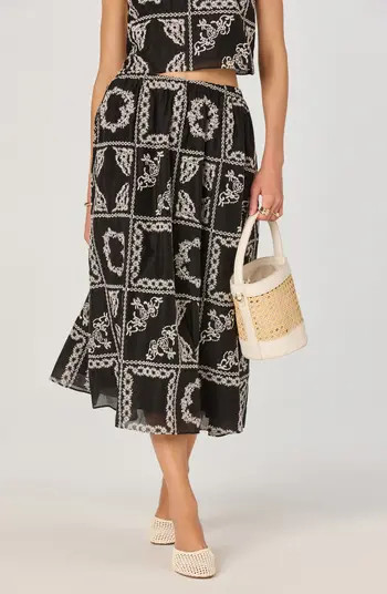 Mosaic Embroidery Midi Skirt | Nordstrom